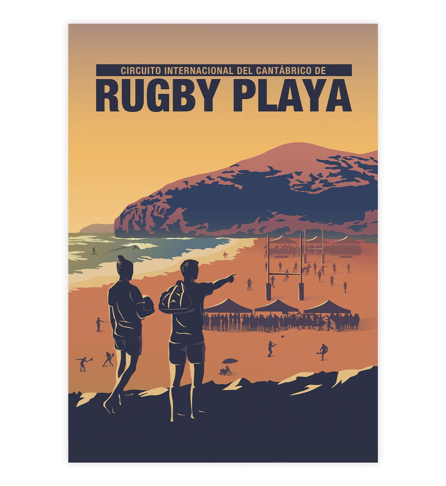 Cartel Rugby Playa Cantabria