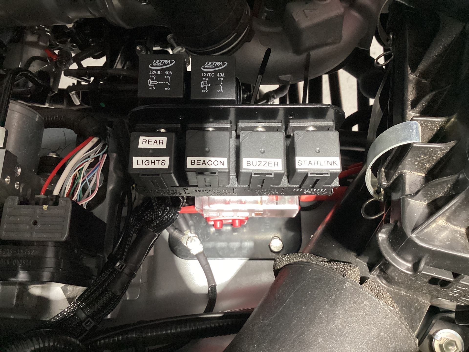 Black Relay Box With Four Labeled Slots — Prestige Automotive NT In Humpty Doo, NT
