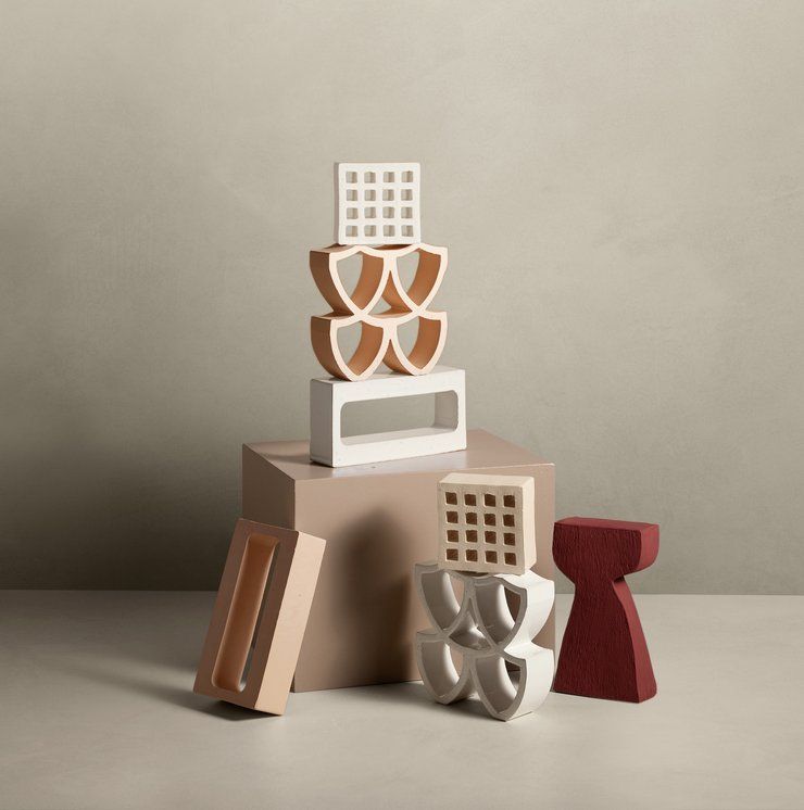 A Stack of Abstract, Geometric Wooden Blocks in Various Colors — Stone Arc in Kincumber, NSW