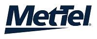 The blue logo for MetTel, featuring stylized bold text with a sweeping line underneath.