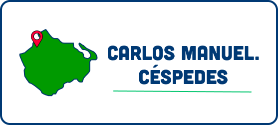 A logo for carlos manuel cespedes with a green map
