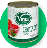 A can of tomato paste is sitting on top of a green circle.