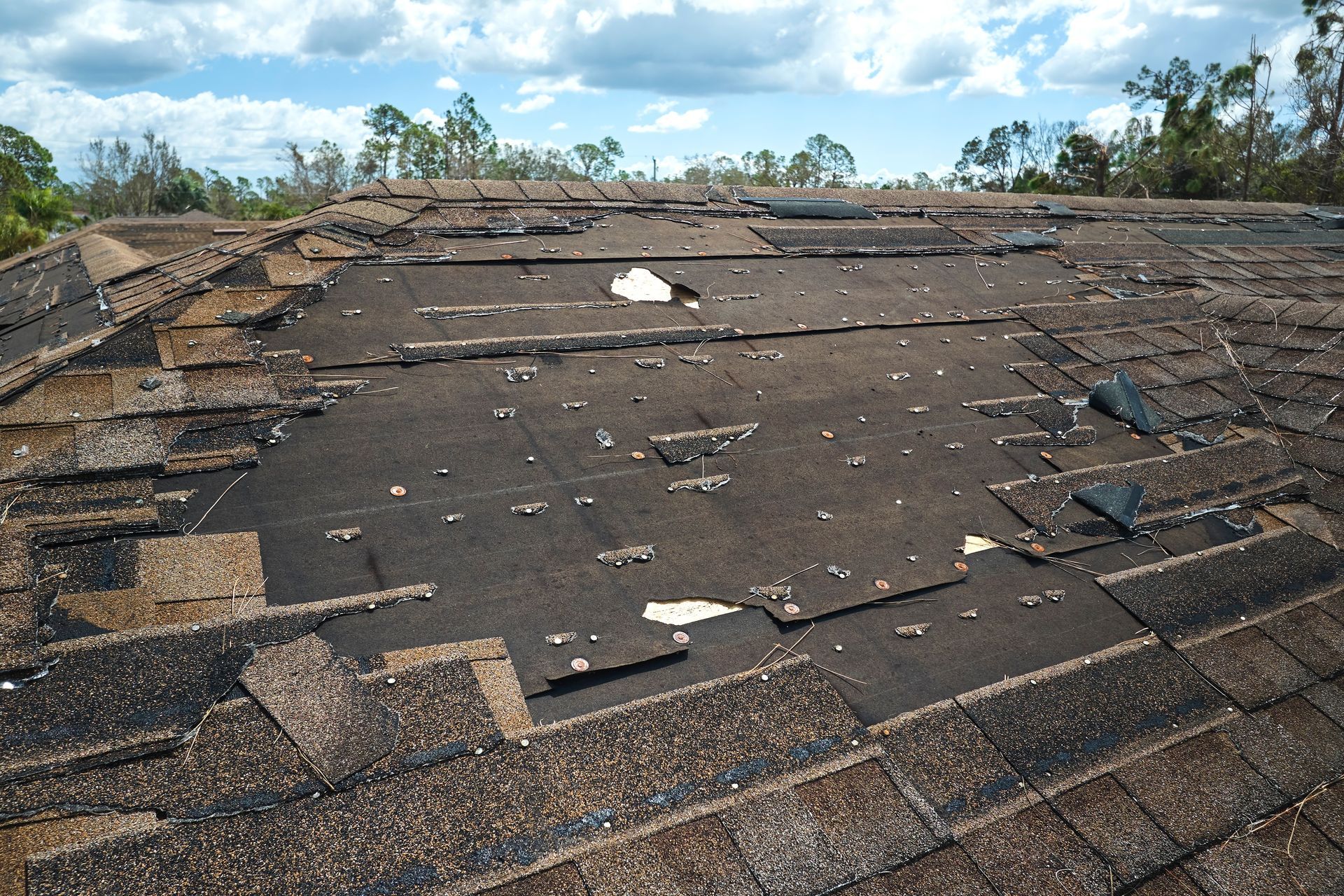 A roof with a lot of shingles on it
