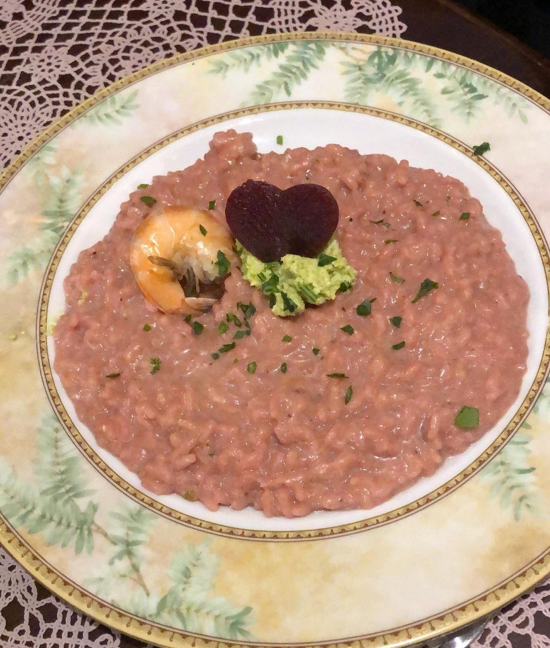 risotto con barbabietola