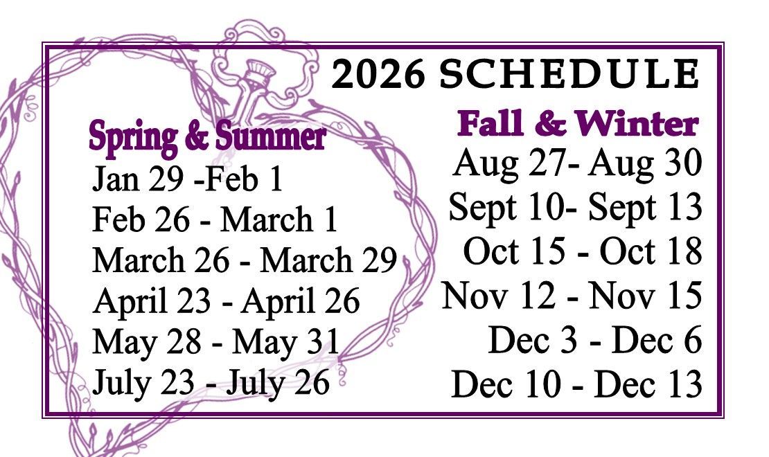2026 schedule with dates for Spring & Summer and Fall & Winter seasons.