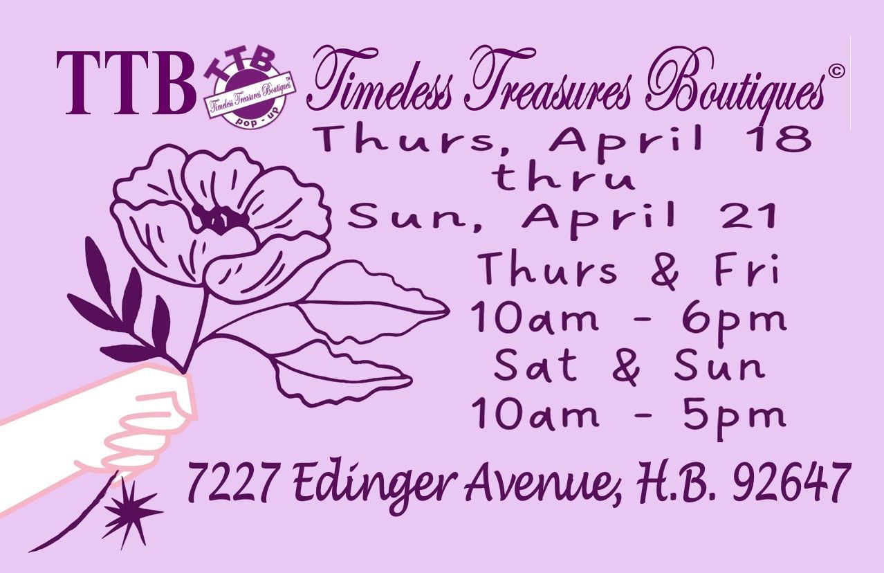 Timeless Treasures Boutiques April event