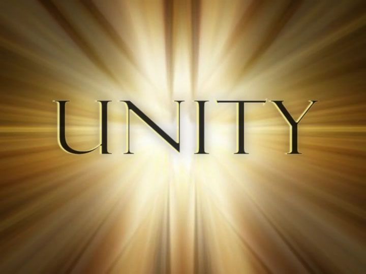 The word unity is on a gold background