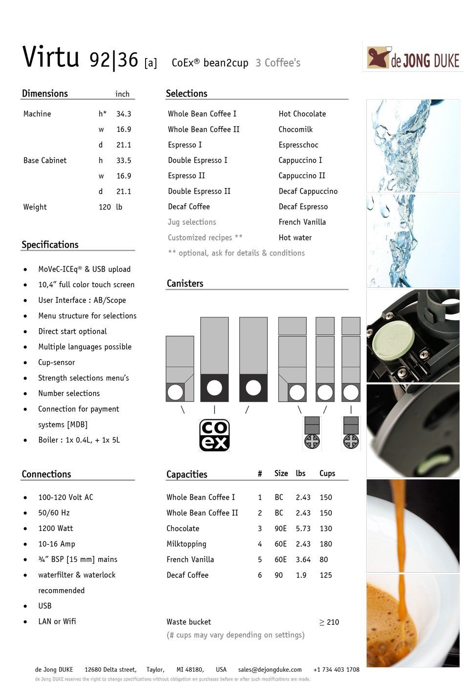 Virtue Brochure Second Page — Chicago, IL — Avcoa Vending
