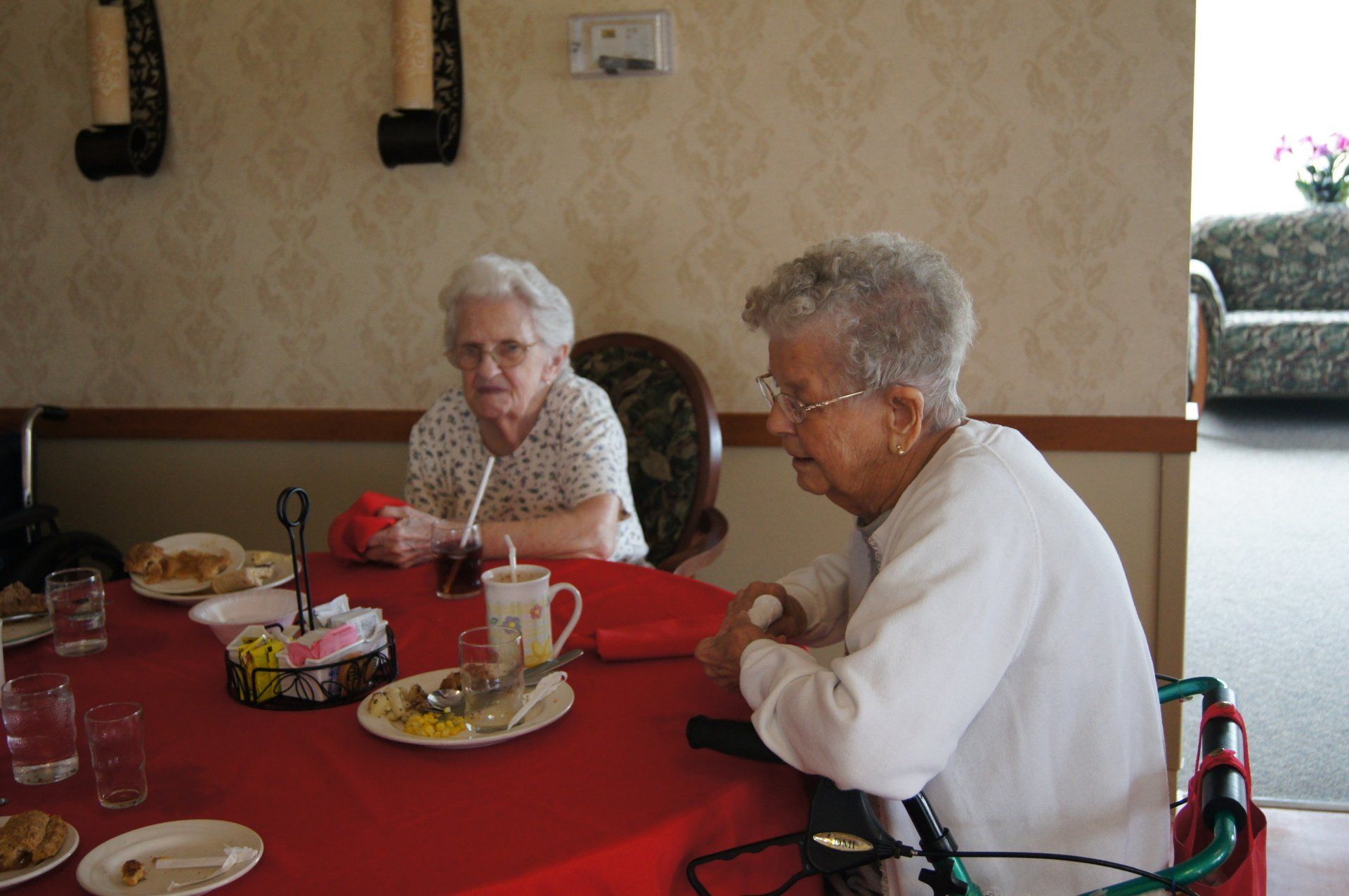 Elders Eating Dinner at Lenawee Medical Care Facility in Adrian, MI