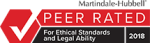 Martindale hubbell has been peer rated for ethical standards and legal ability