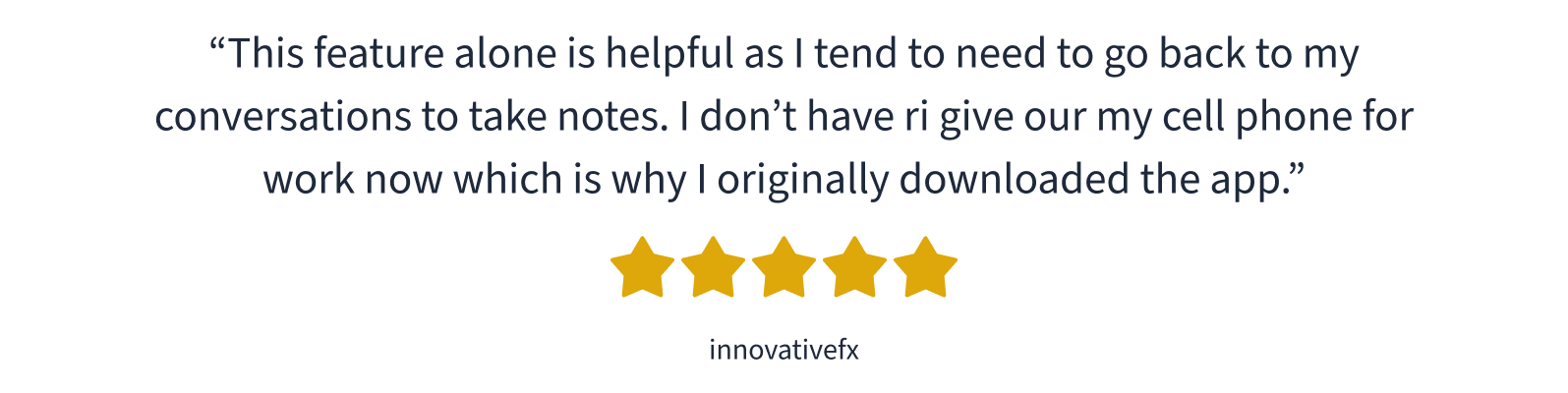 a review of a cell phone app with five stars