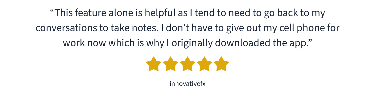 a review of a cell phone app with five stars