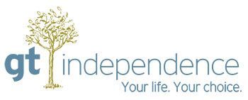 A logo for gt independence with a tree on it.