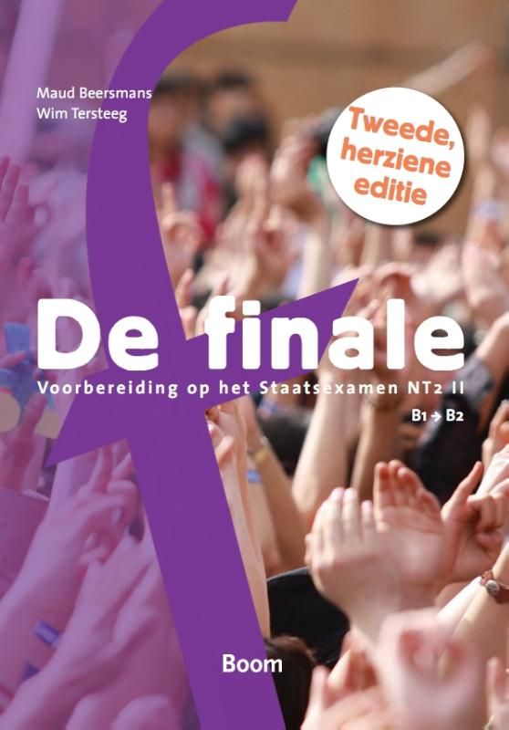 Een boek genaamd de finale toont een menigte mensen die klappen