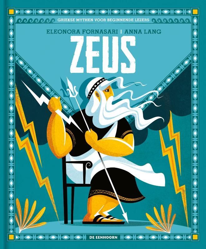 Een boekomslag voor zeus toont een man die een drietand vasthoudt