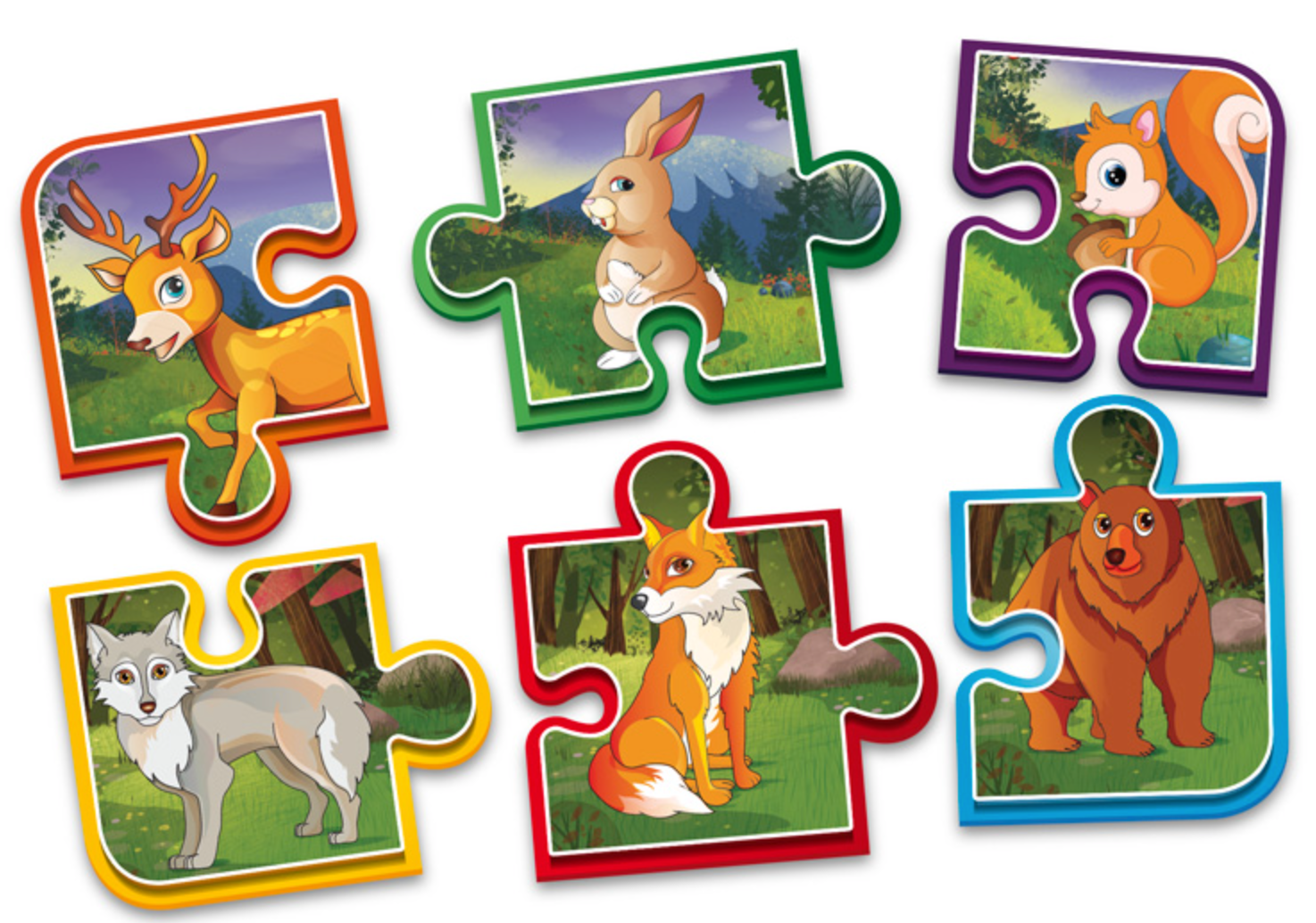 Puzzeldoos met getekende dieren en Griekse tekst.