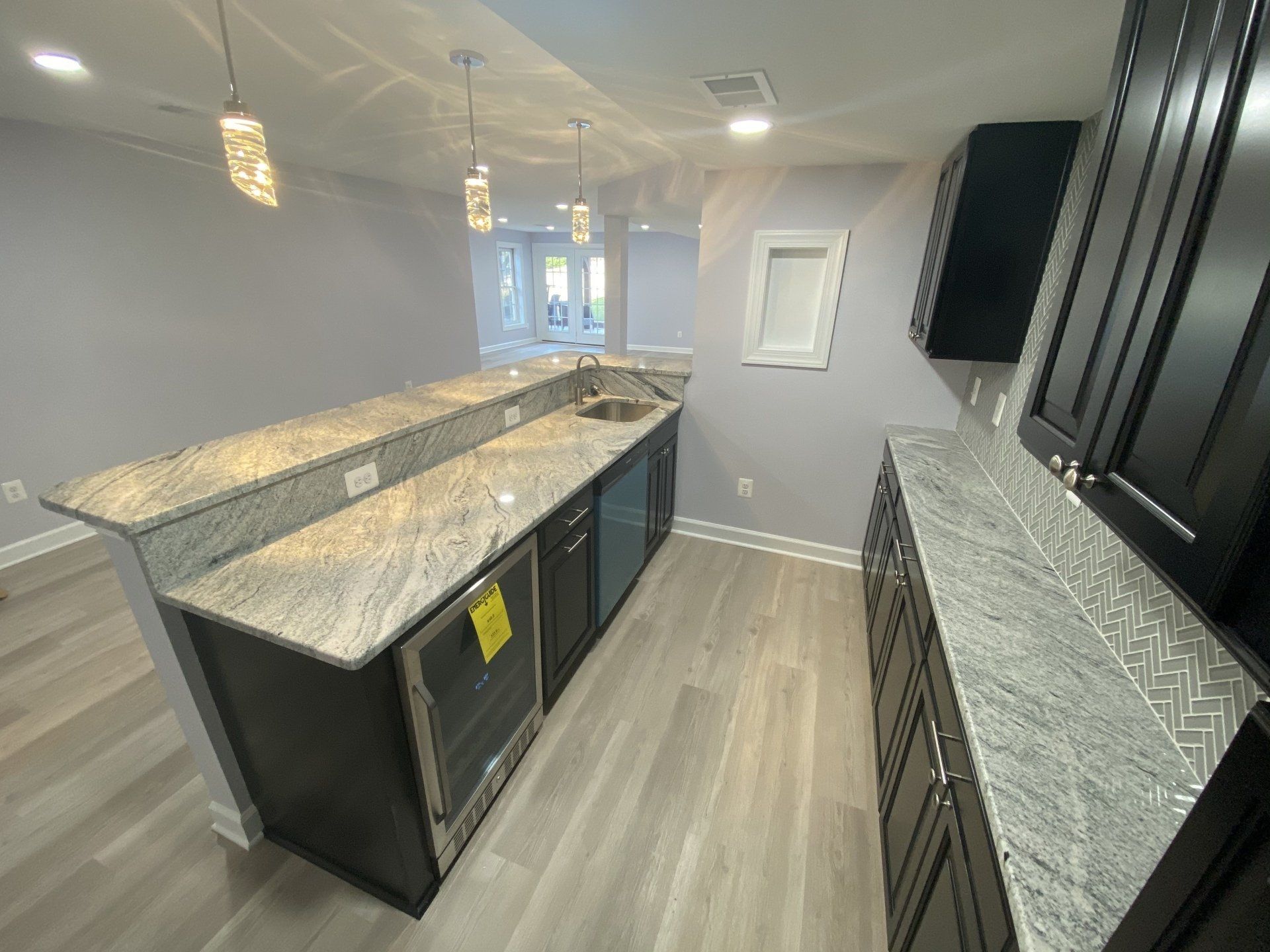 Wet bar basement remodel