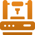 Orange CNC milling machine icon.