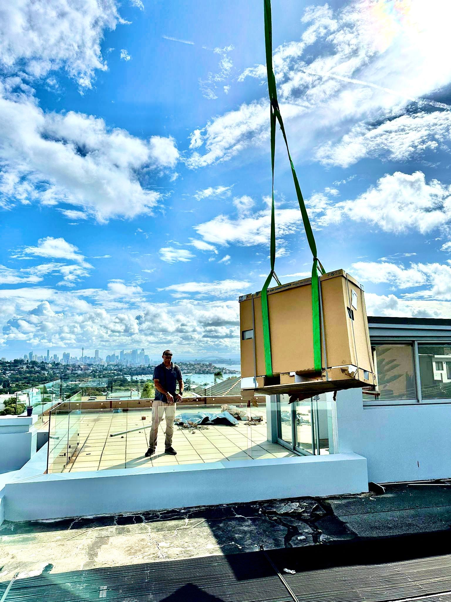 Lifting Aircon Unit — Sydney, NSW — Level8 Cranes