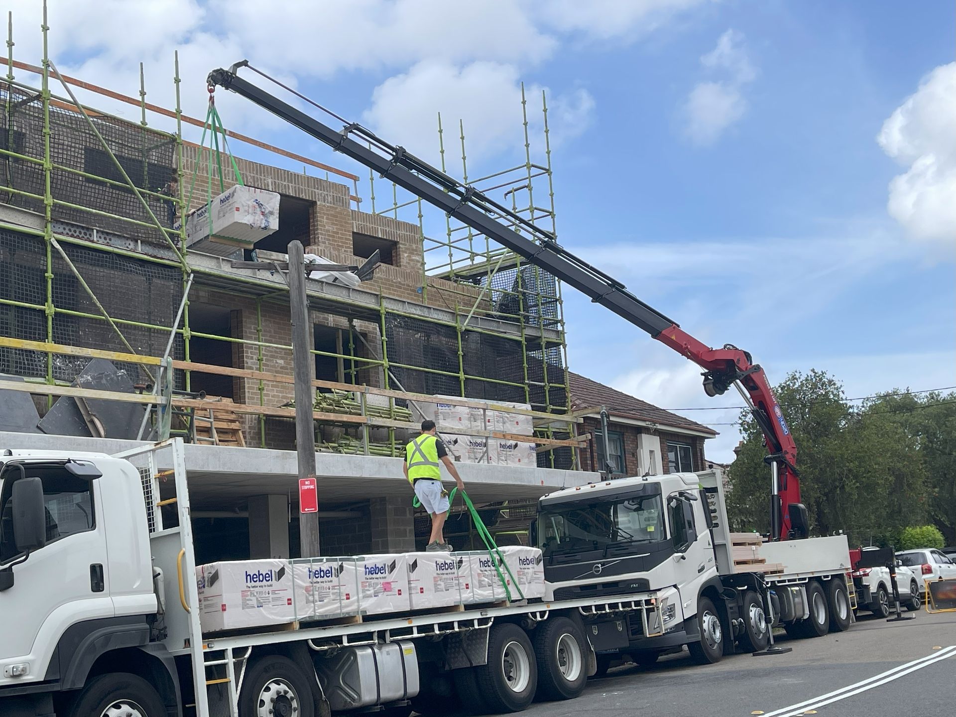 Hebel Lifting With Truck — Sydney, NSW — Level8 Cranes