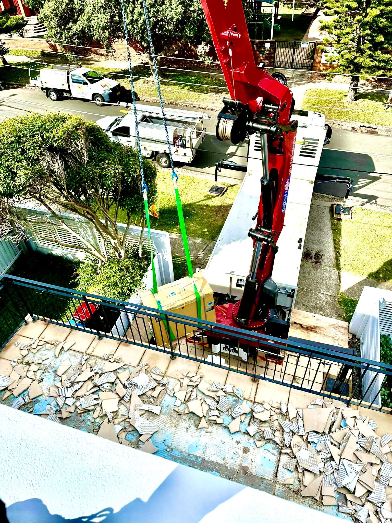 Lifting Yellow Air Conditioning — Sydney, NSW — Level8 Cranes