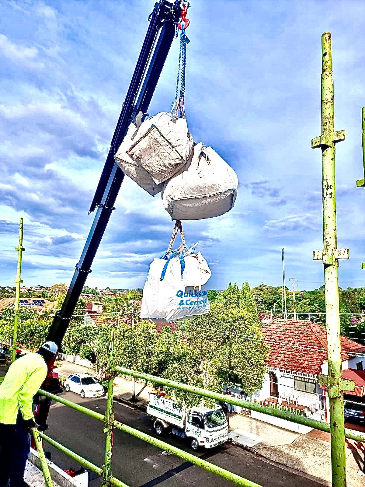 Earlwood Lifting Cement Bags — Sydney, NSW — Level8 Cranes