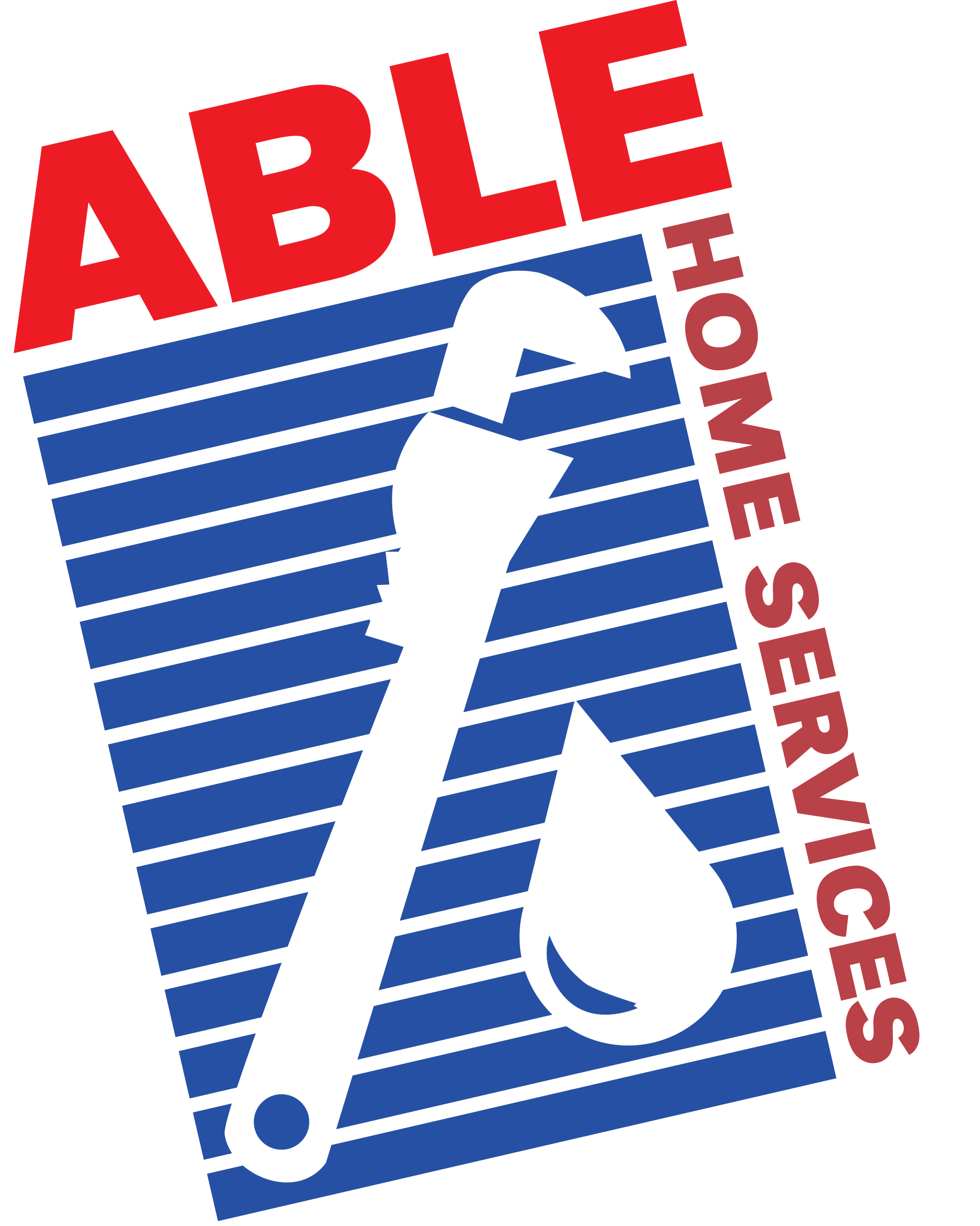 a logo for able home services with a wrench and a drop of water