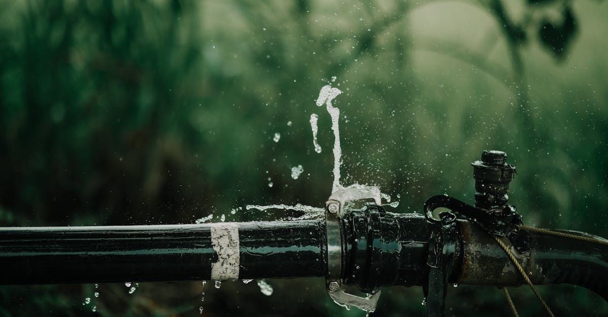 A close up of a pipe with water coming out of it.