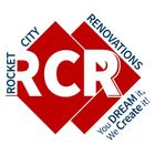 Logo for Rocket City Renovations with large white 