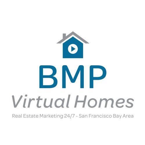 A logo for a real estate company called bmp virtual homes.