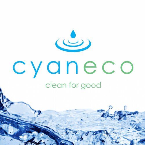 A logo for a company called cyaneco clean for good