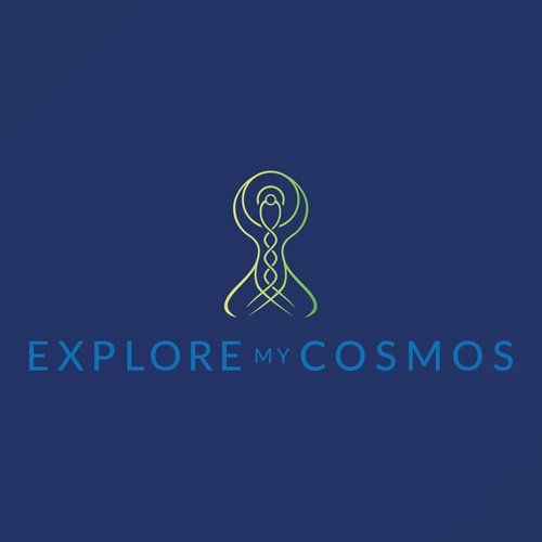 A logo for a company called explore my cosmos