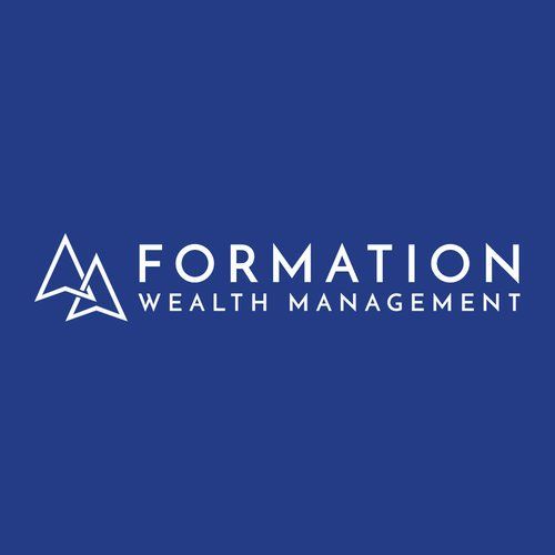 The logo for formation wealth management is on a blue background.