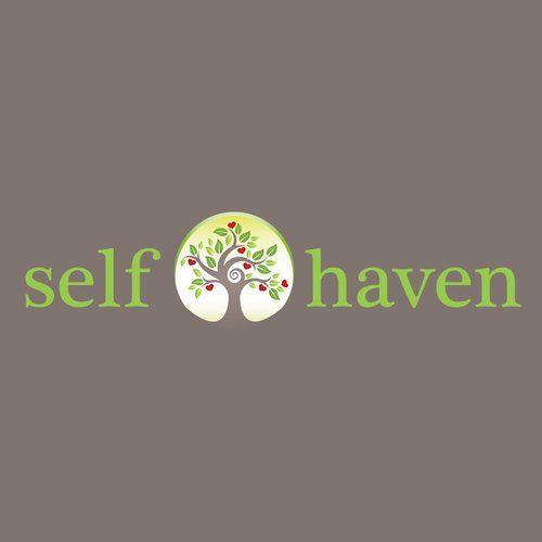 A logo for self haven with a tree in the middle