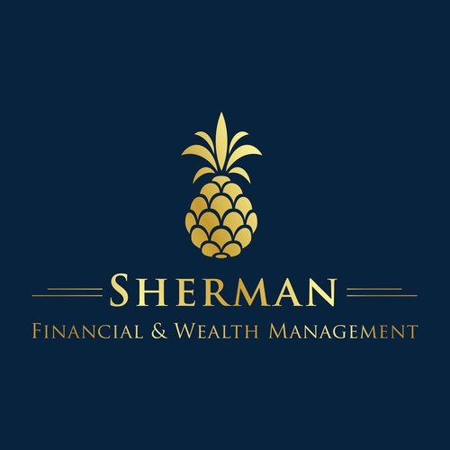 The logo for sherman financial & wealth management has a pineapple on it