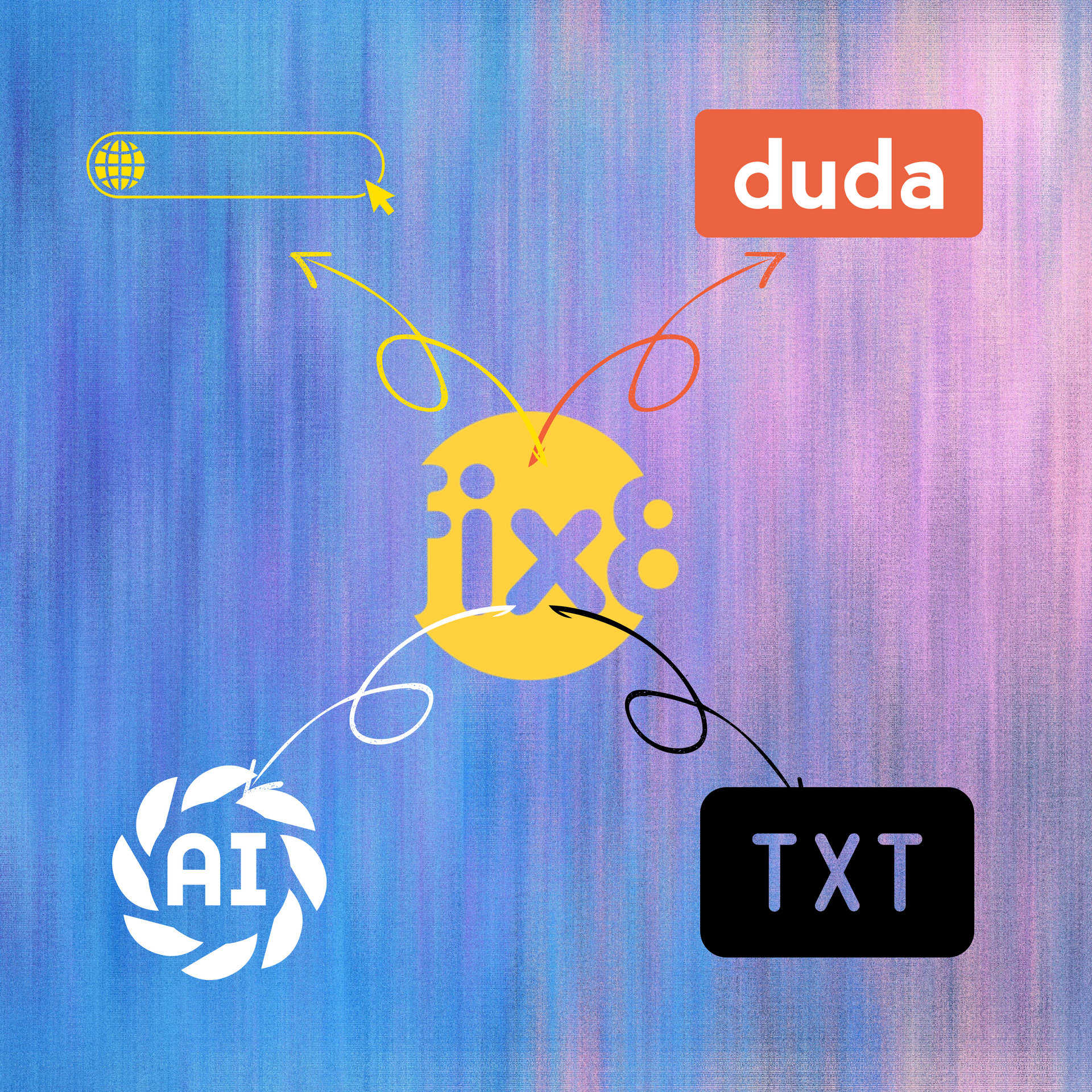A blue background with a yellow circle with the word fix on it