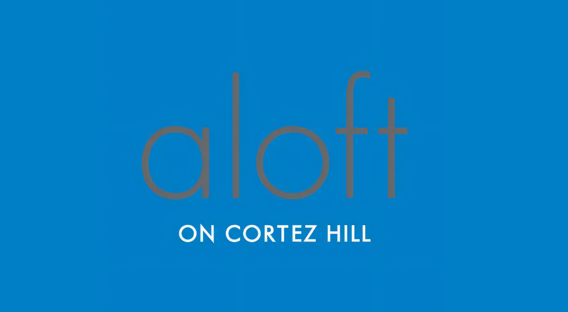 A blue background with the word aloft on it