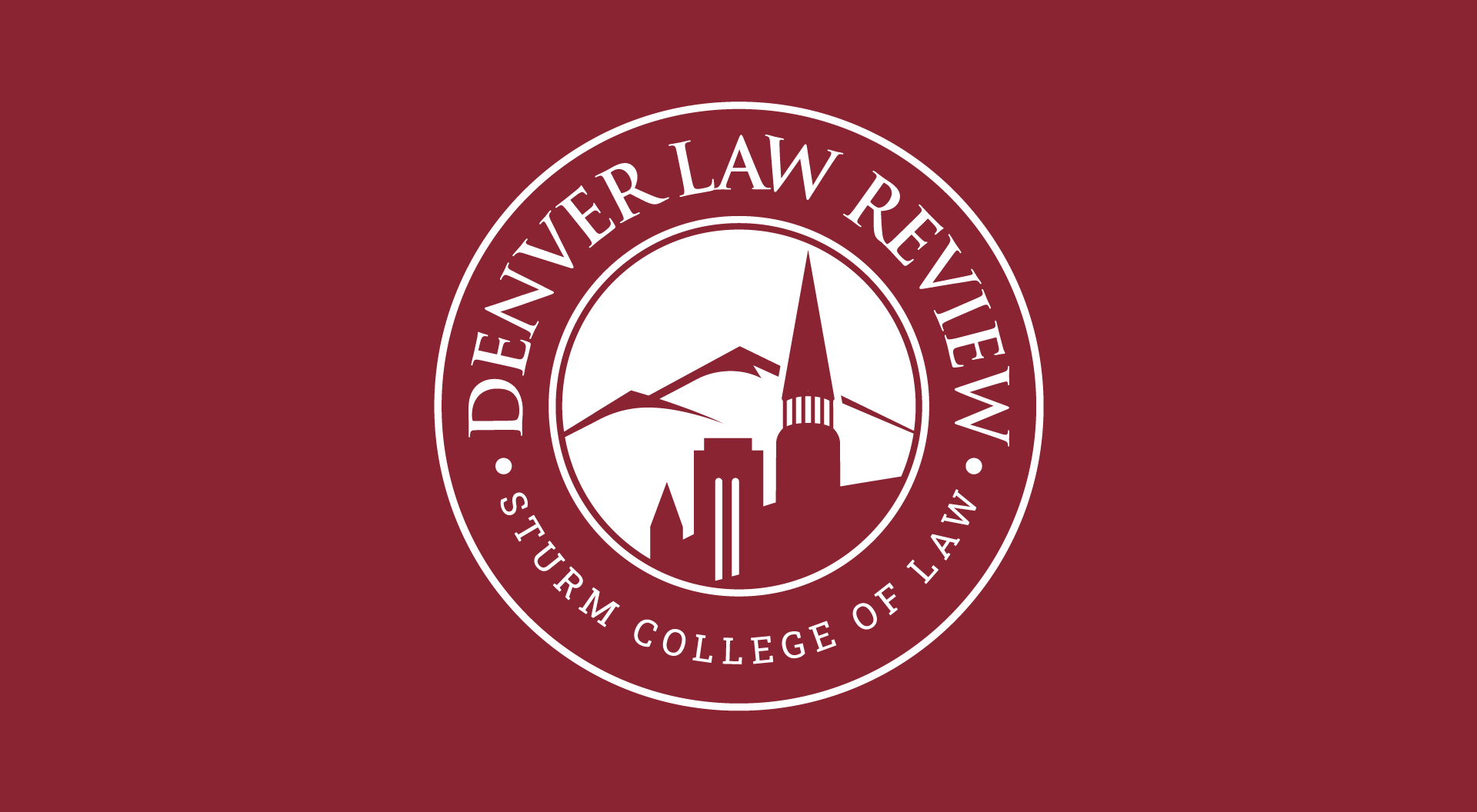 The logo for the denver law review stern college of law