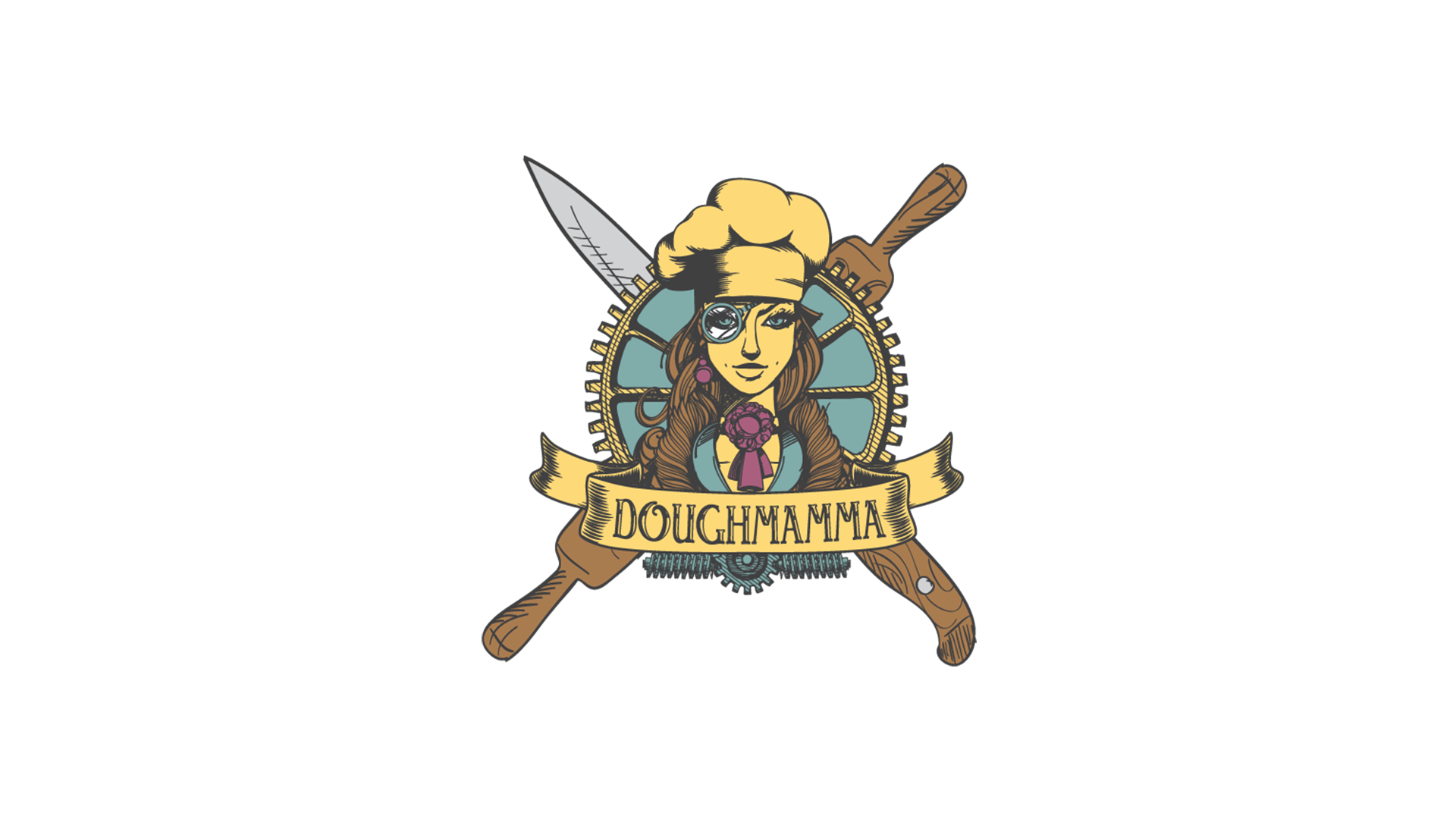 Logo for DoughMamma Bakery