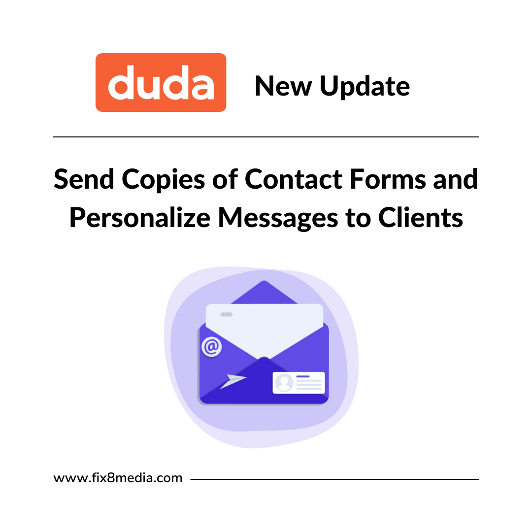 Duda Now Enables You to Send Copies of Contact Forms and Personalize Messages to Clients