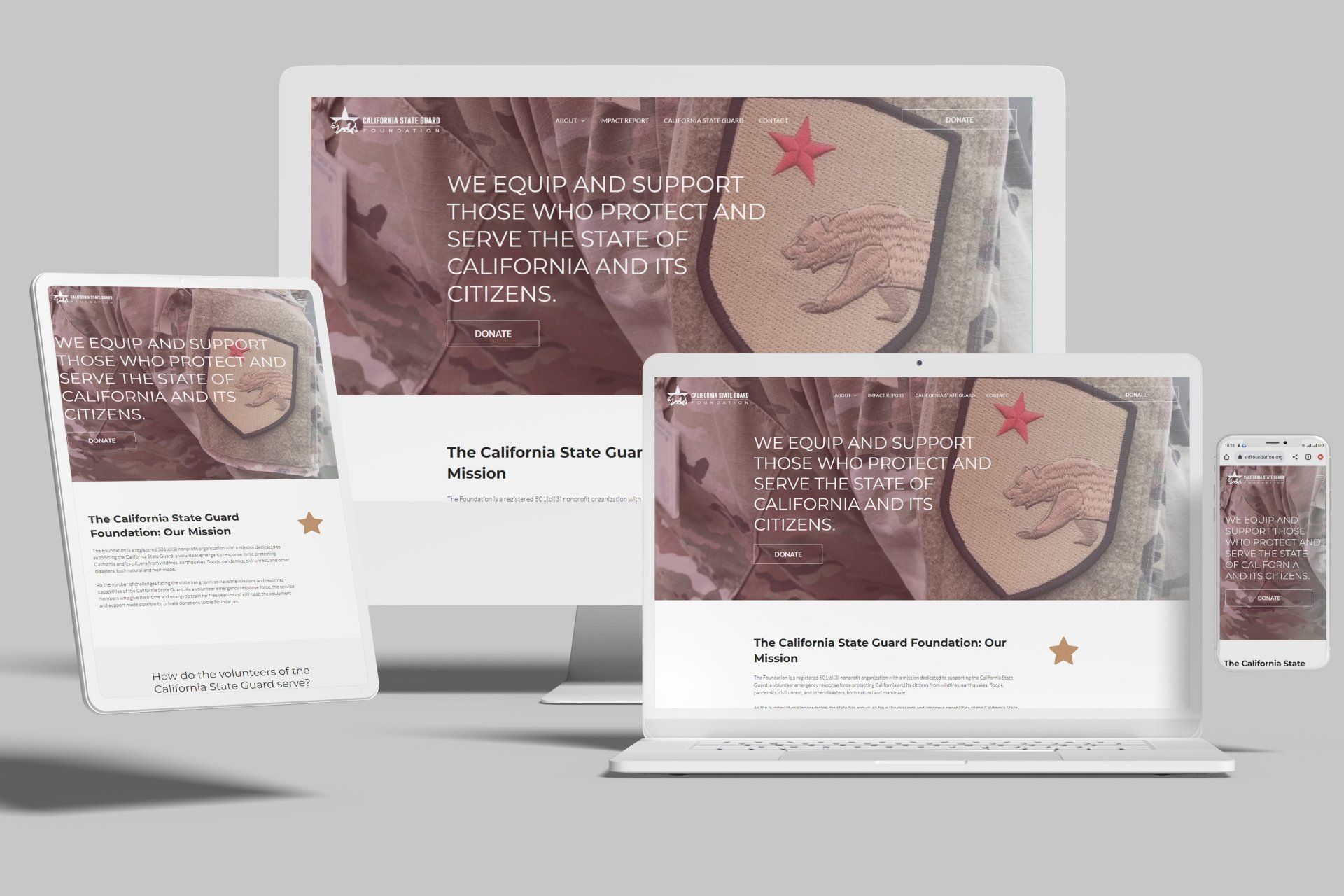 Duda Nonprofit Website for California State Guard