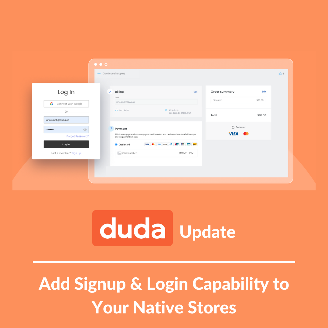 Fix8 Media Duda Web Design Experts unveil new Duda feature that allows website owners to add signup & login capability to their native stores