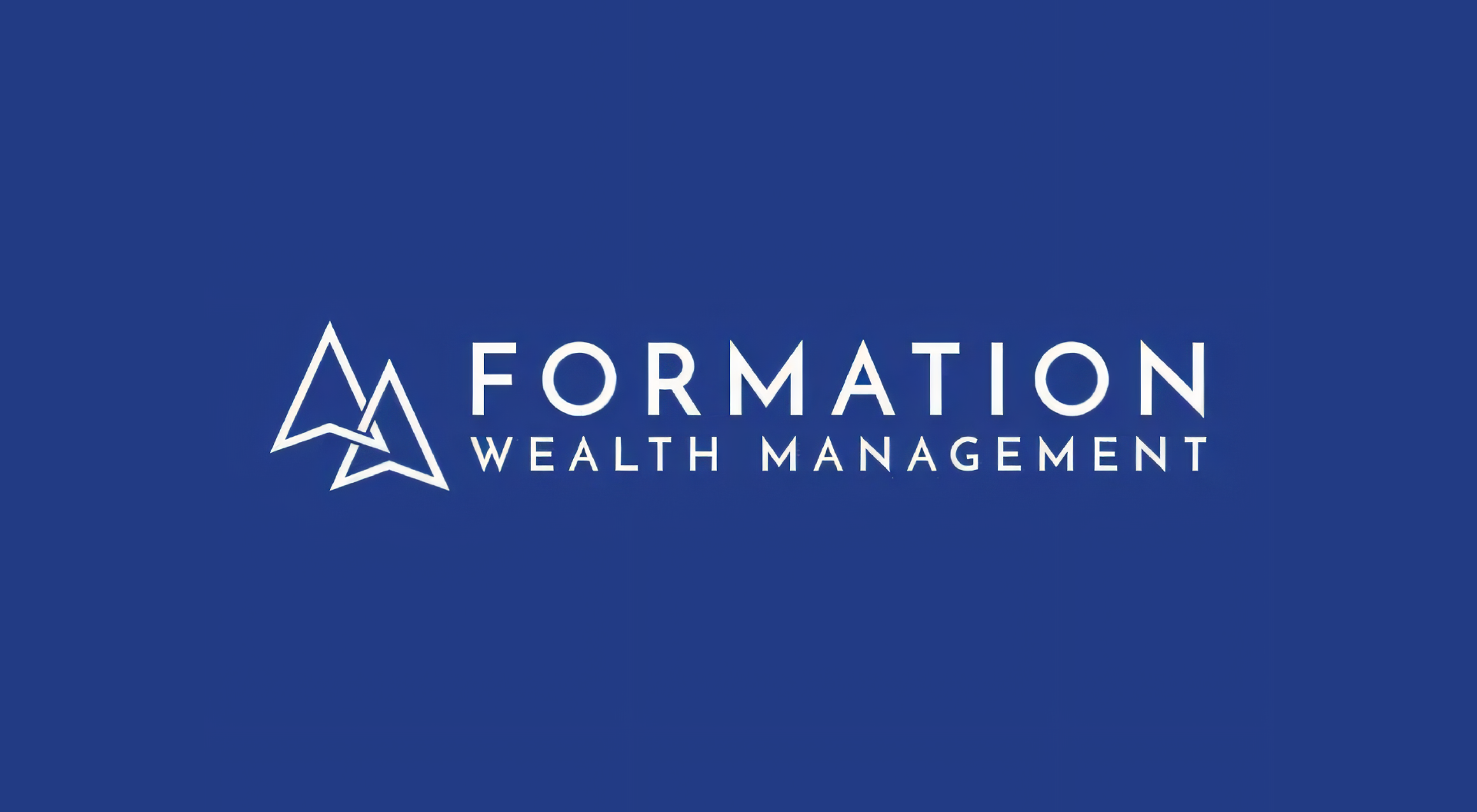 The logo for formation wealth management is on a blue background.