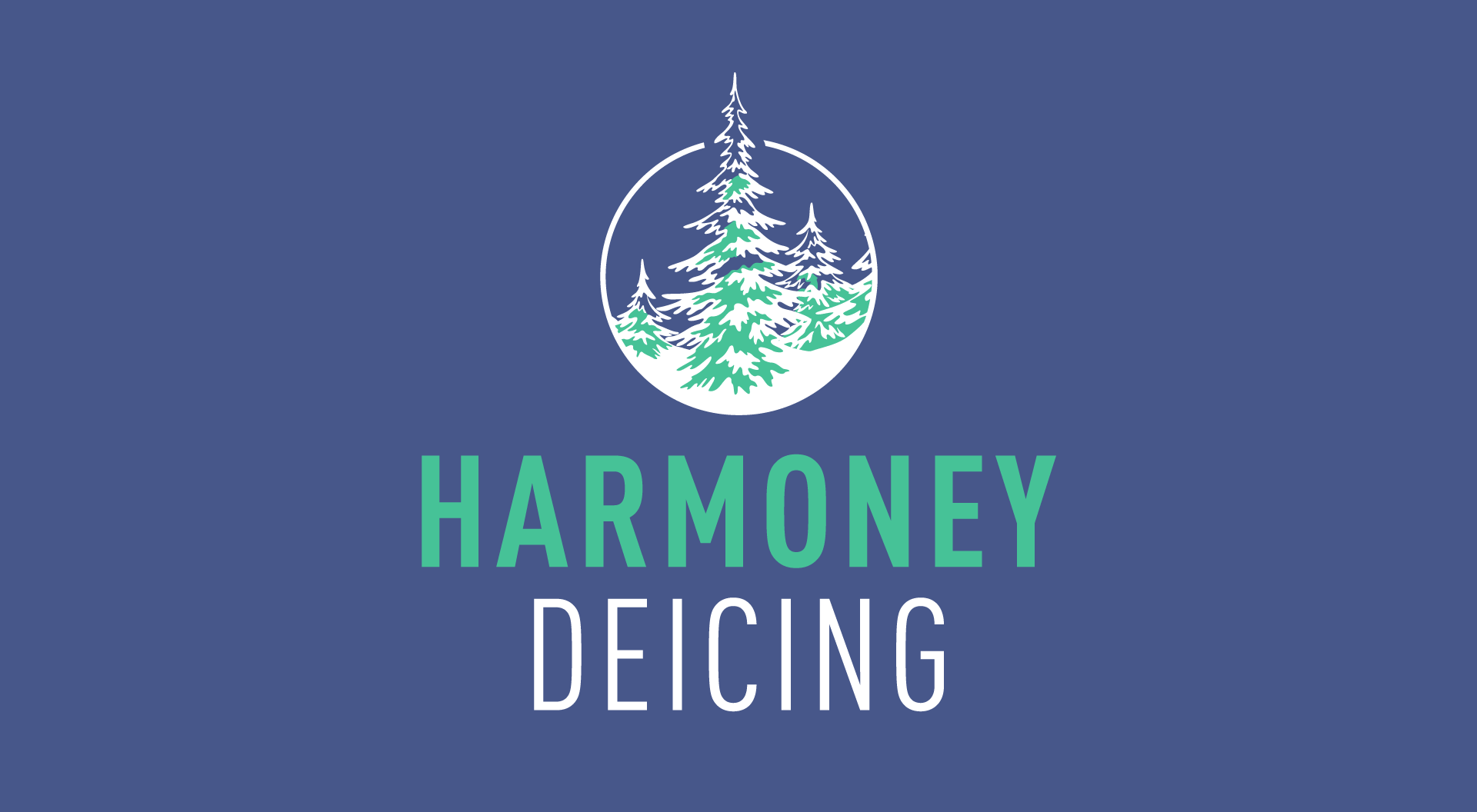 Harmony deicing logo on a blue background