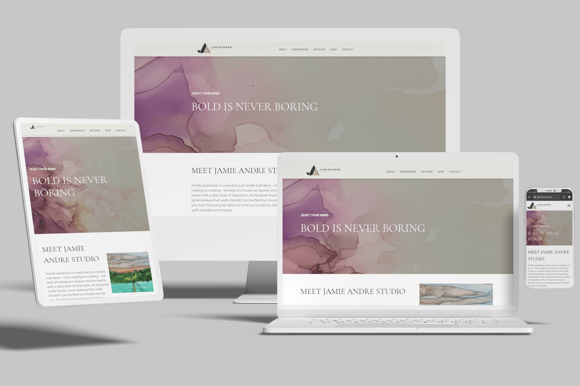 Duda Abstract Artist Website with Commerce