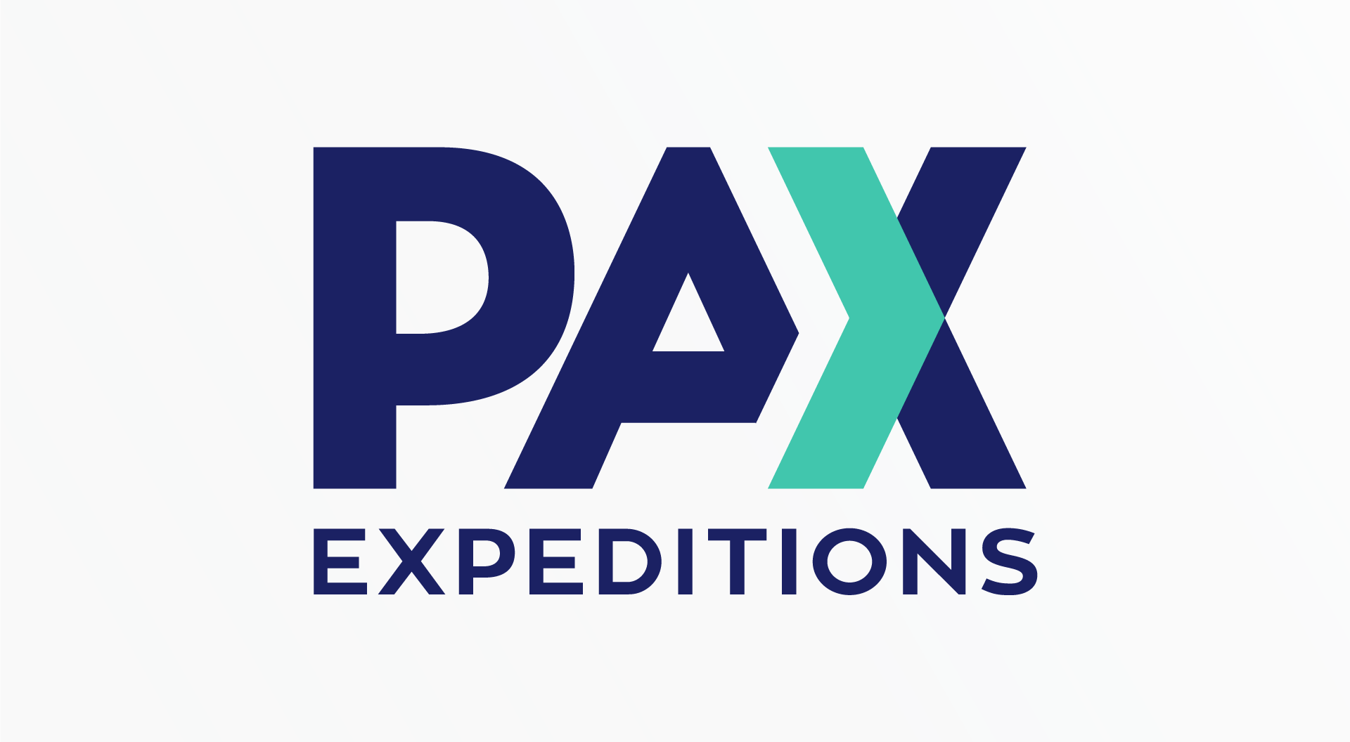 The pax expeditions logo is blue and green on a white background.
