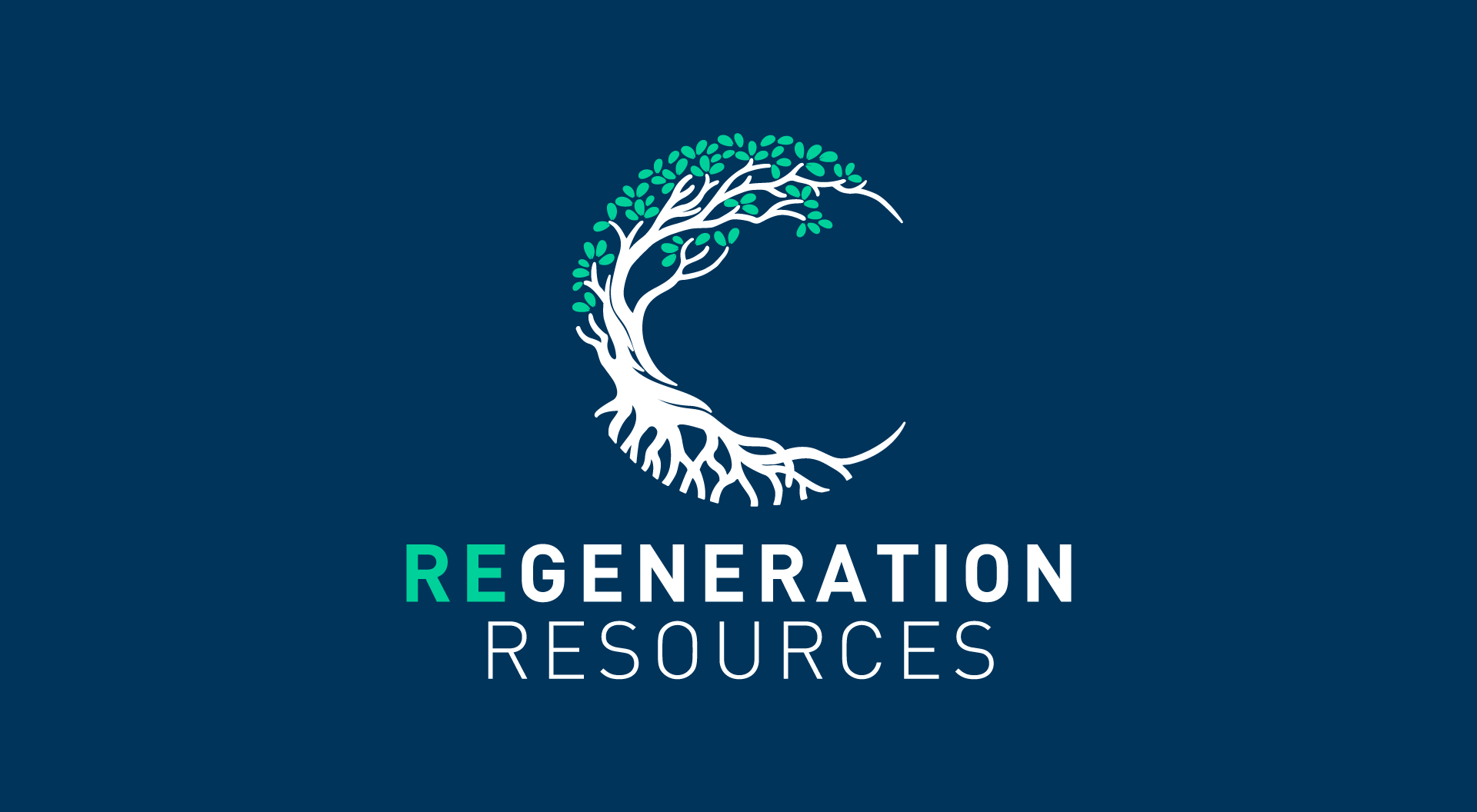 The logo for regeneration resources shows a tree with roots in a circle.