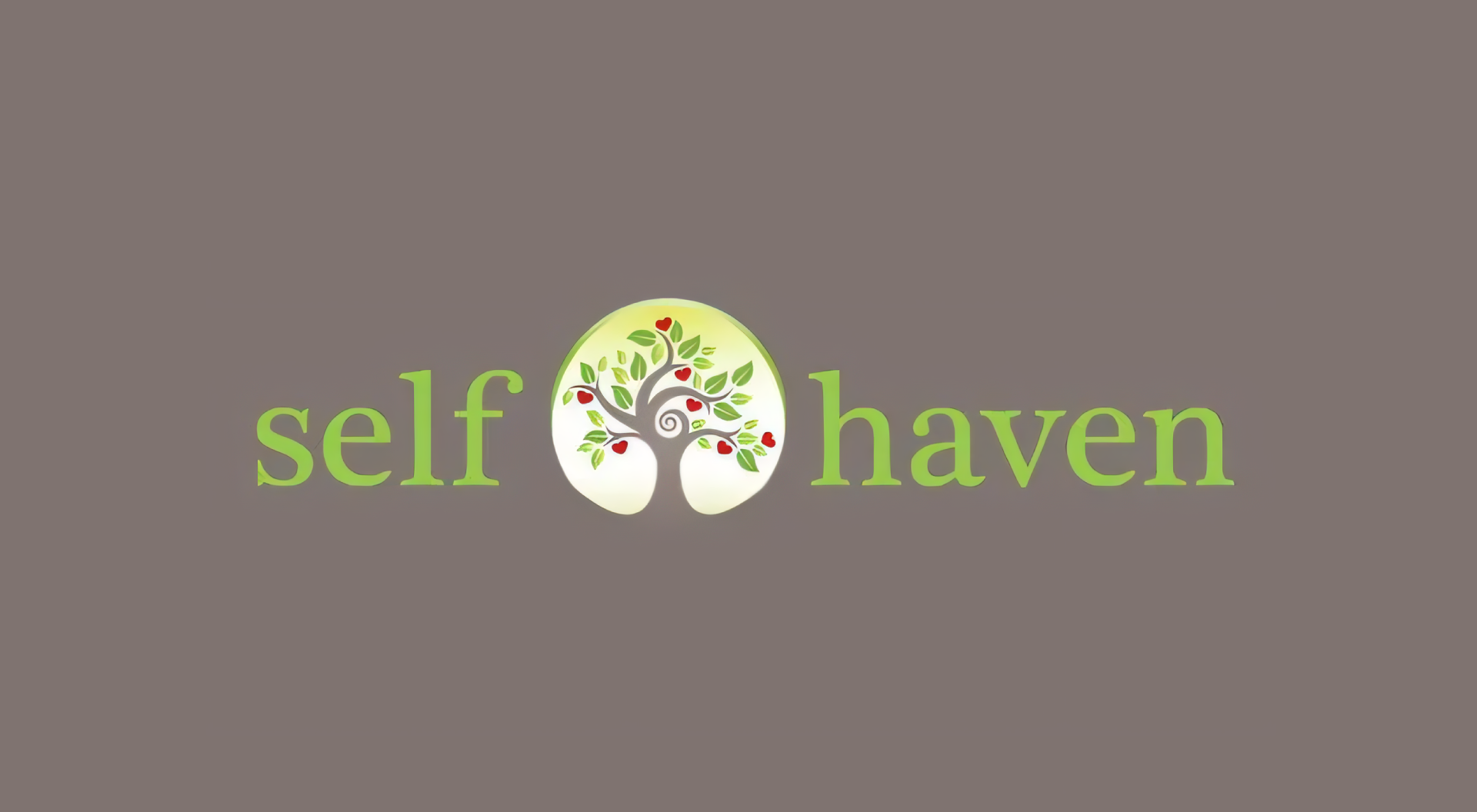 A logo for self haven with a tree in the middle.