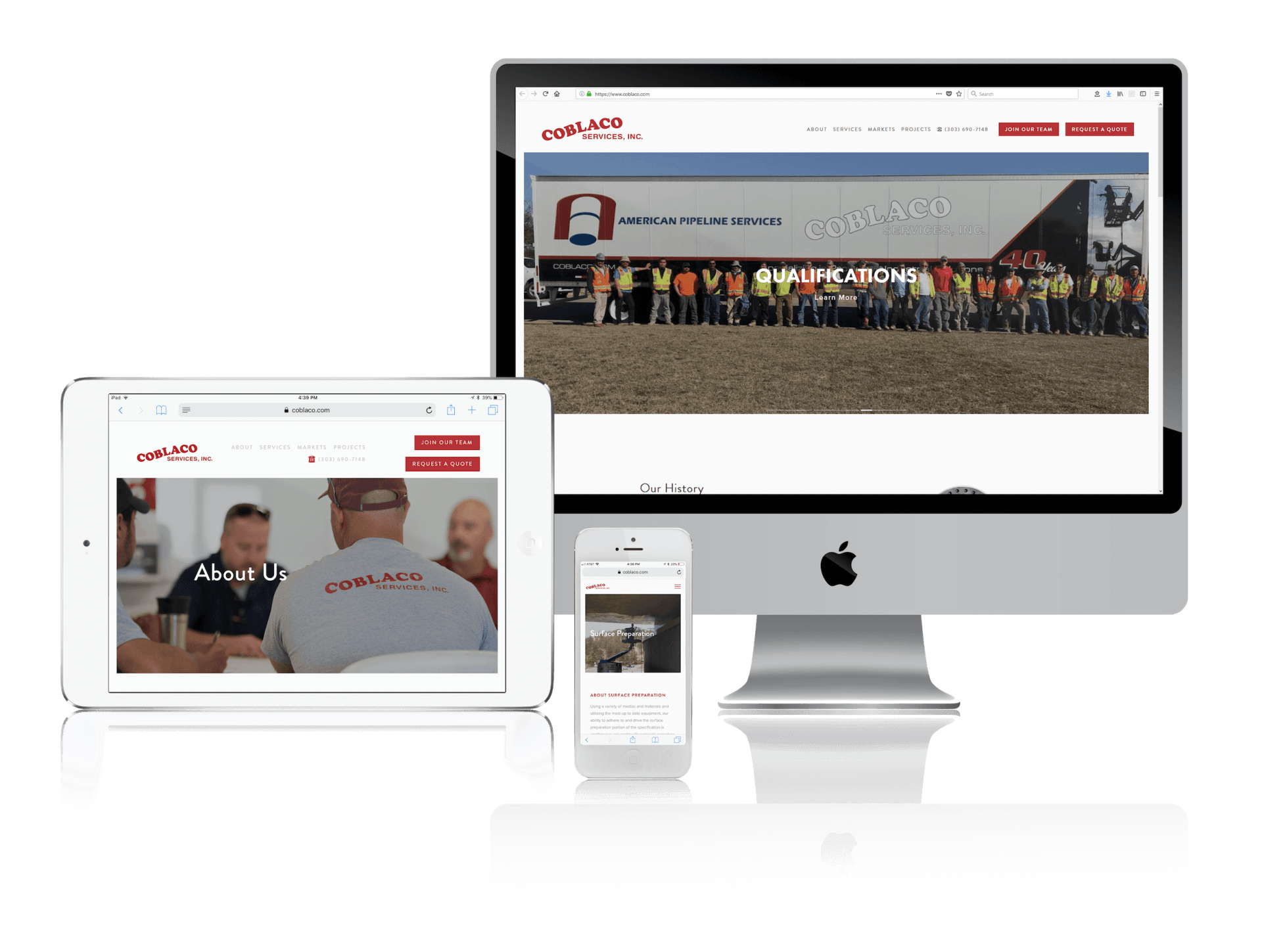 Squarespace for Industrial Coating and Pipeline Services