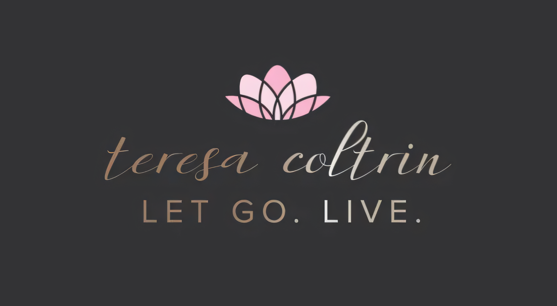 A logo for teresa coltrin let go live